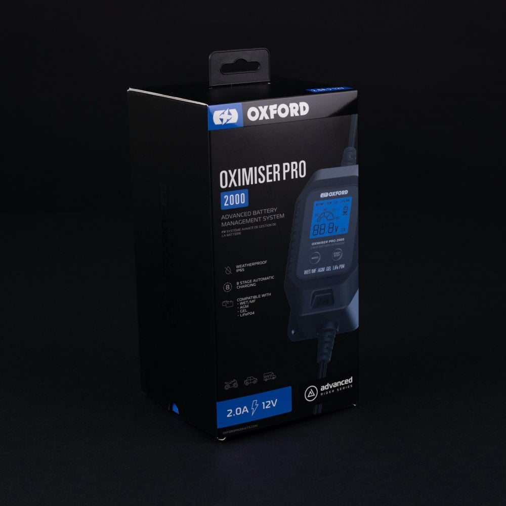 Oxford Battery Charger - Oximiser PRO 2000 (EL203) (12V/Lithium 2amps)