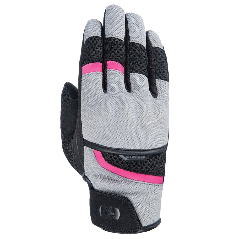 Oxford (2025) Women's Motorcycle Gloves - Brisbane Air Short (Grey/Pink/Black)