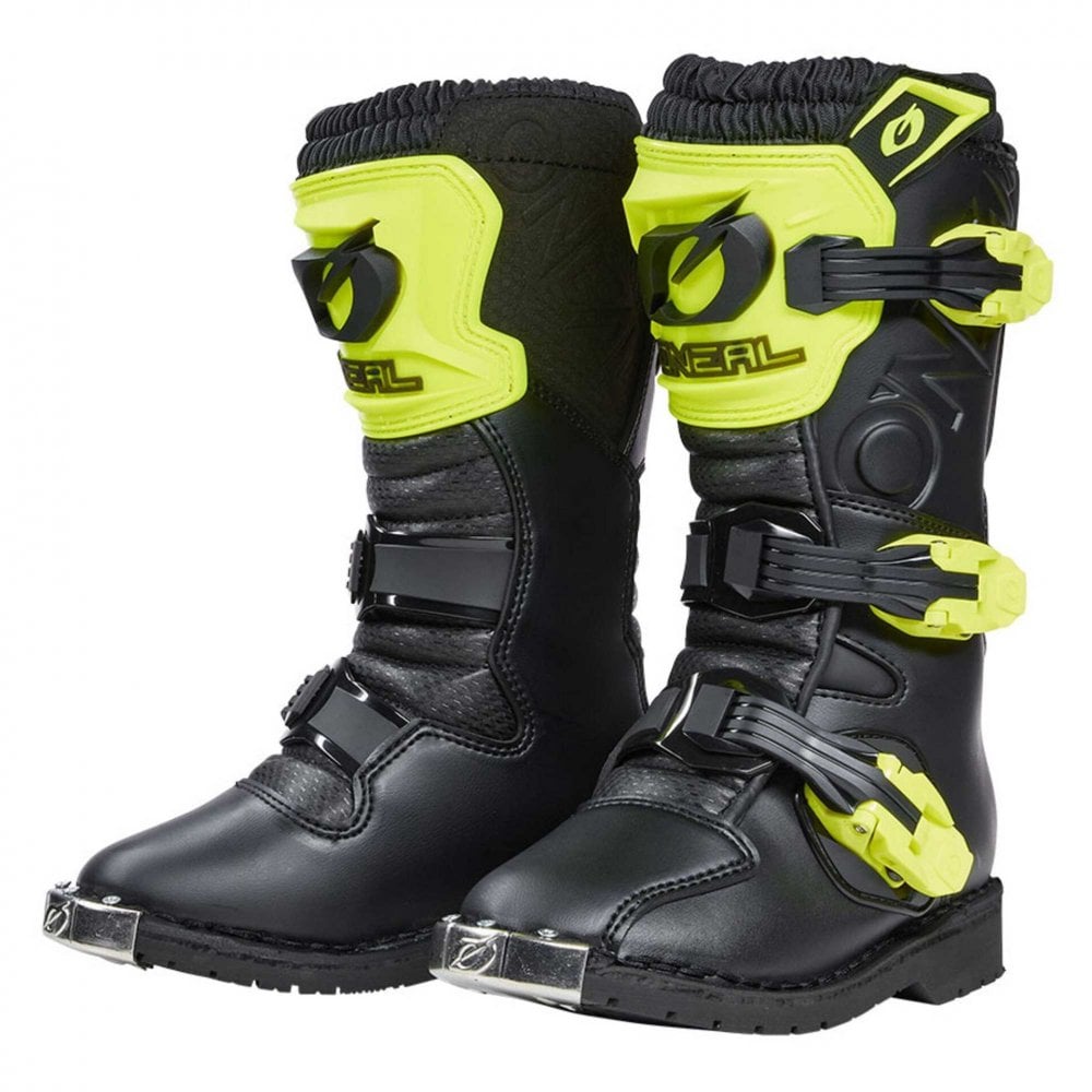 O'Neal Youth Motocross Boots - Rider Pro (Black/Fluo Yellow)