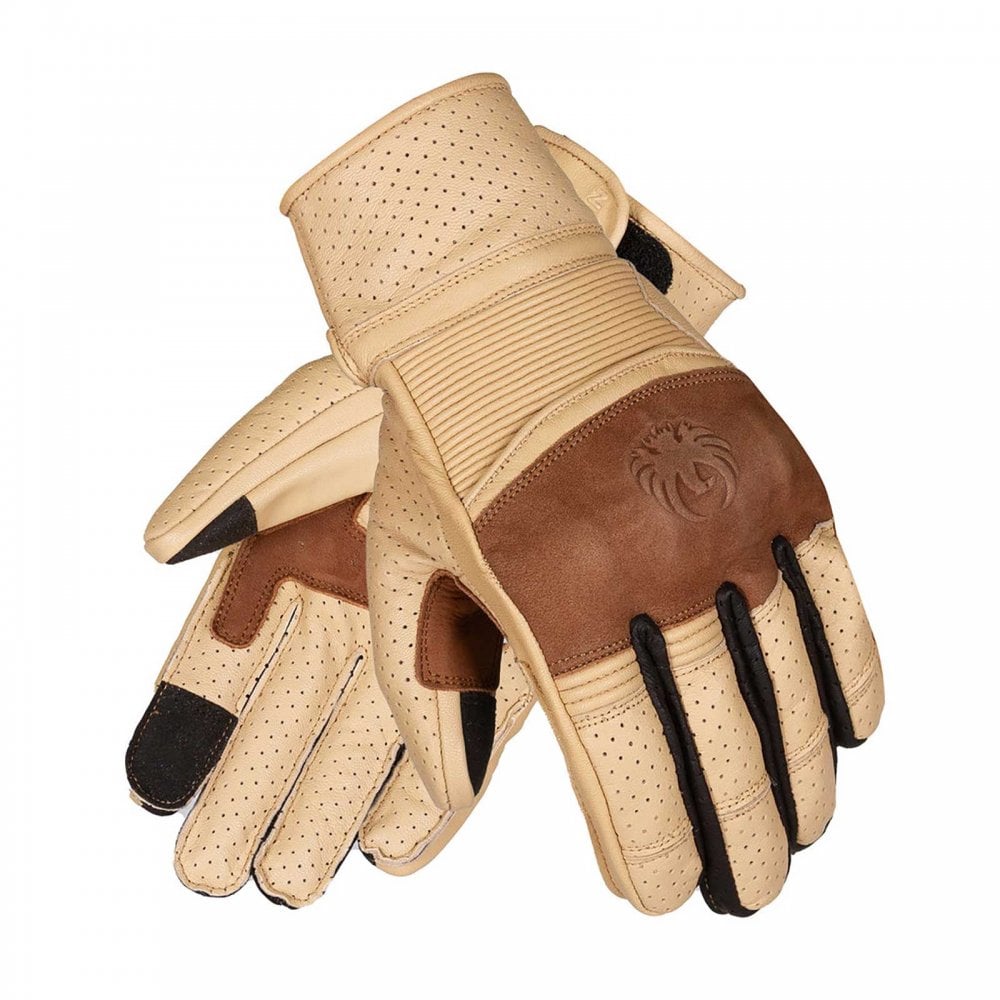 Merlin Imperial D3O Motorcycle Leather Short Gloves (Tan)