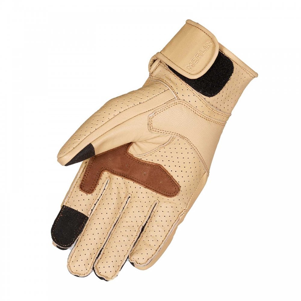 Merlin Imperial D3O Motorcycle Leather Short Gloves (Tan)