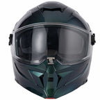 VCAN H276 Gradient Flip Up Motorcycle Helmet (Green/Blue)