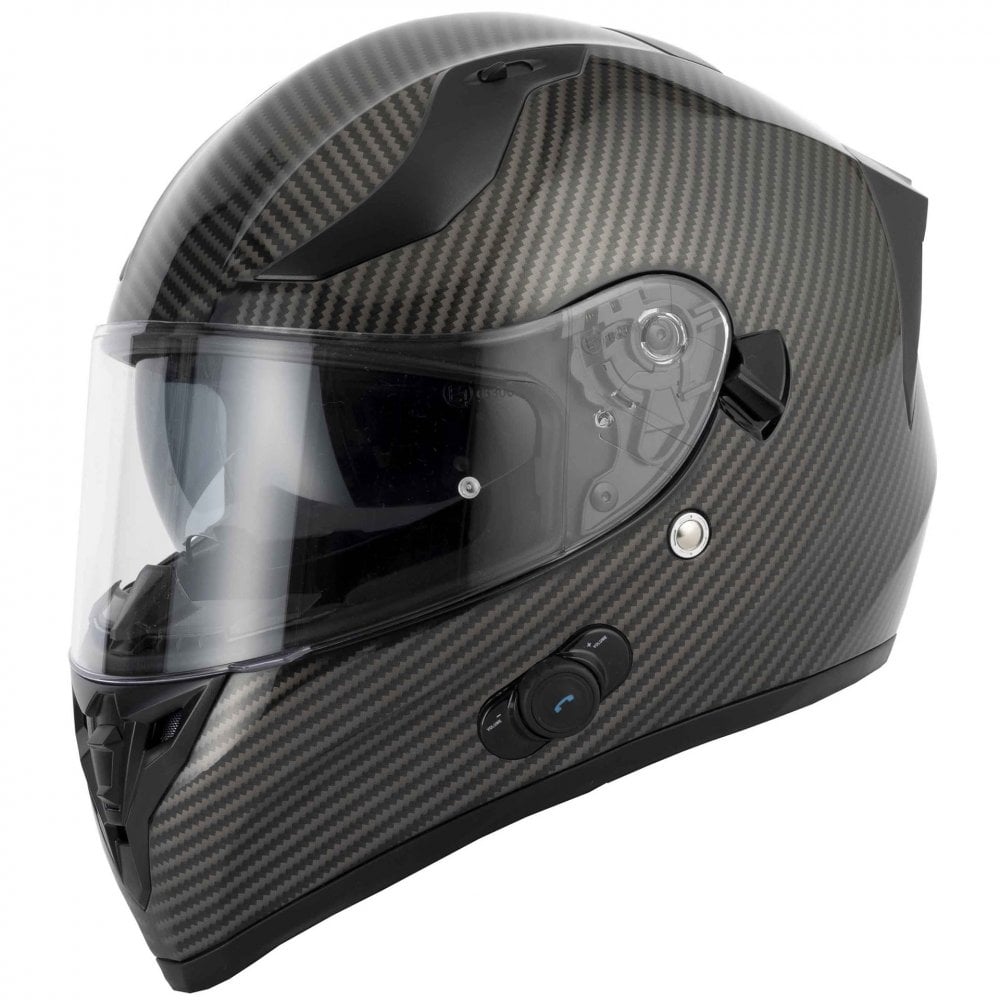Vcan H128 Blinc Venom FCW Motorcycle Helmet (Carbon) *Inc Bluetooth*