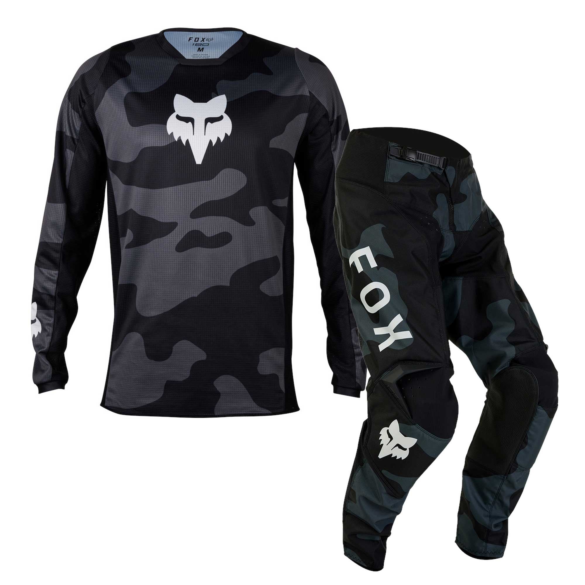 FOX Racing MX Jersey & Pant Kit Deal - 180 BNKR (Black/Camo)