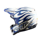 Troy Lee Motocross Helmet - SE5 Composite MIPS - TORCHED (Blue/White/Silver)