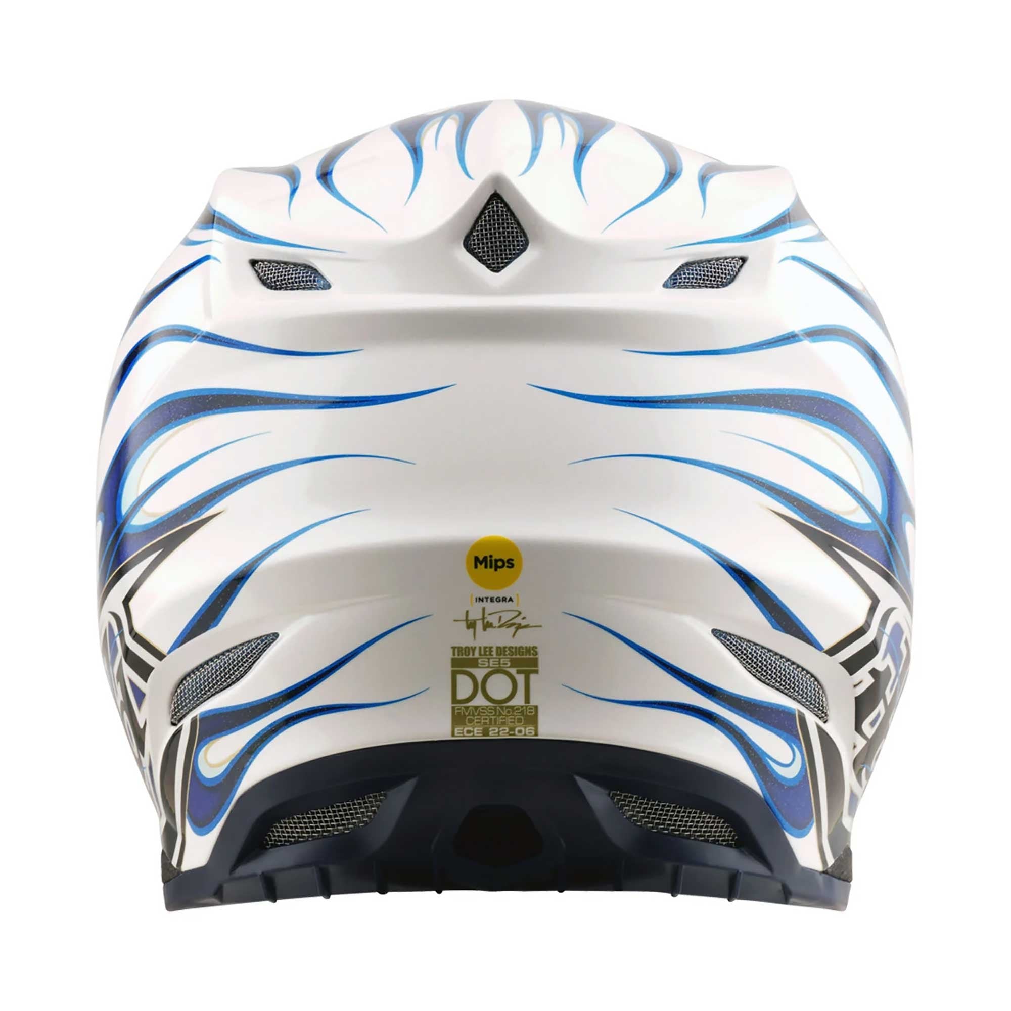 Troy Lee Motocross Helmet - SE5 Composite MIPS - TORCHED (Blue/White/Silver)
