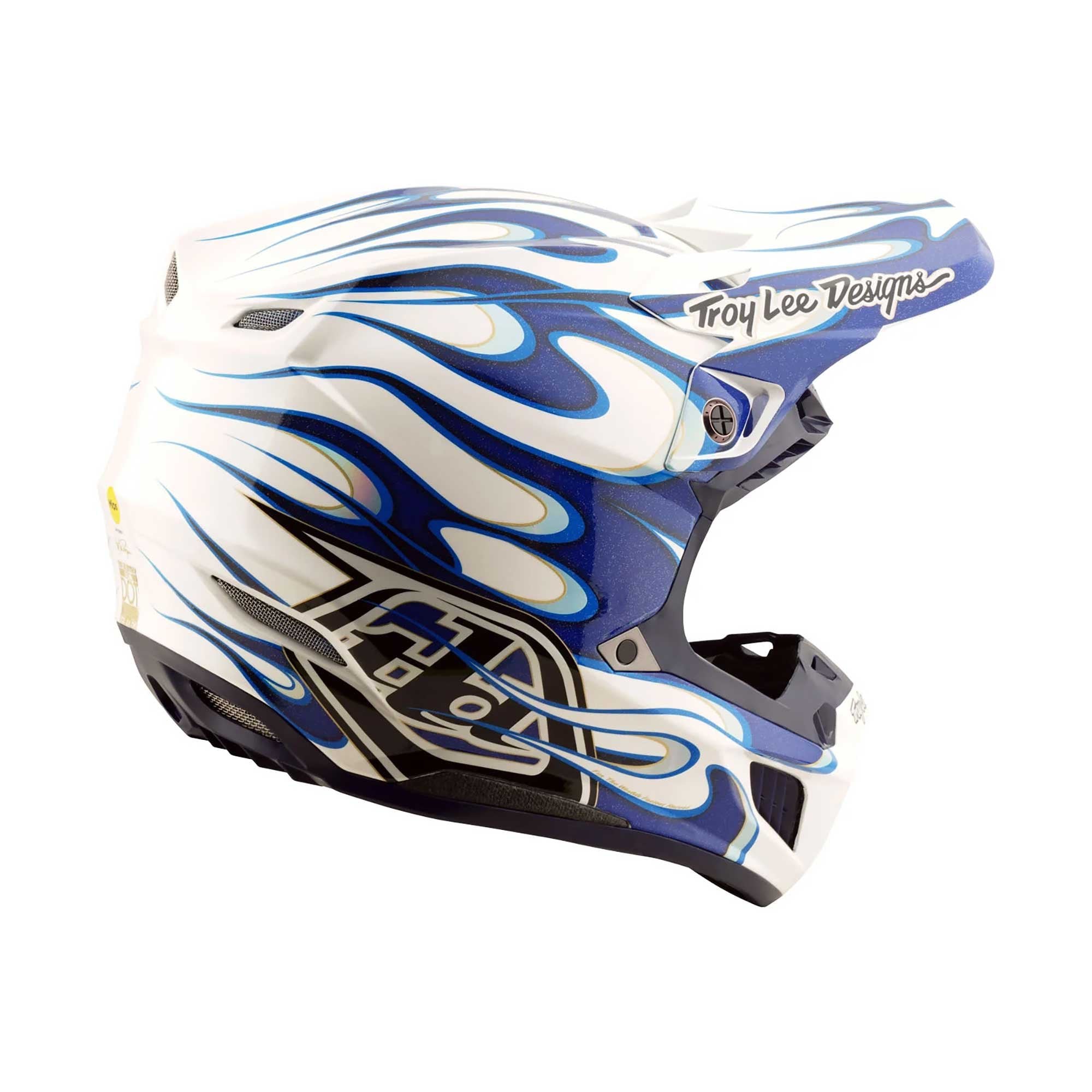 Troy Lee Motocross Helmet - SE5 Composite MIPS - TORCHED (Blue/White/Silver)
