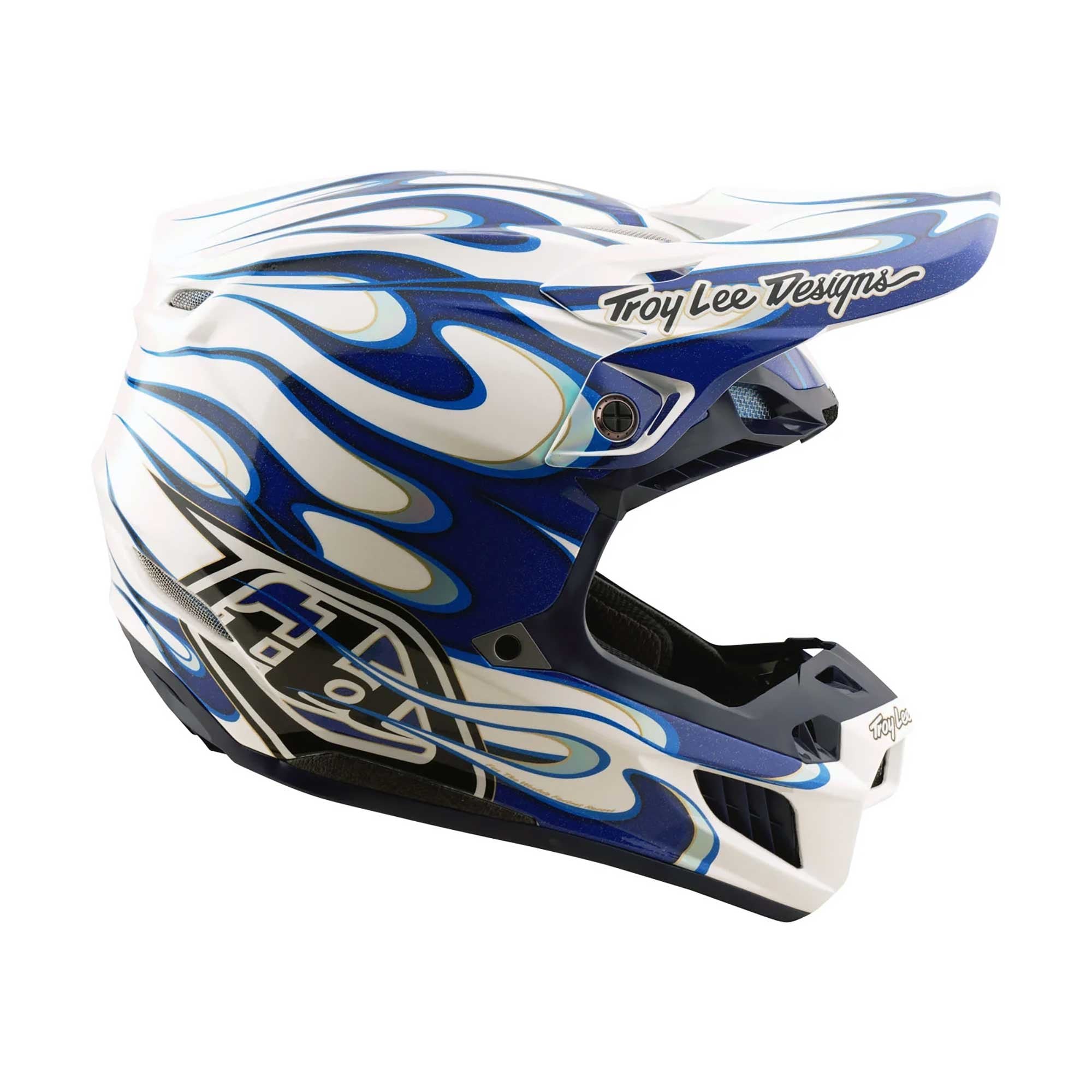 Troy Lee Motocross Helmet - SE5 Composite MIPS - TORCHED (Blue/White/Silver)