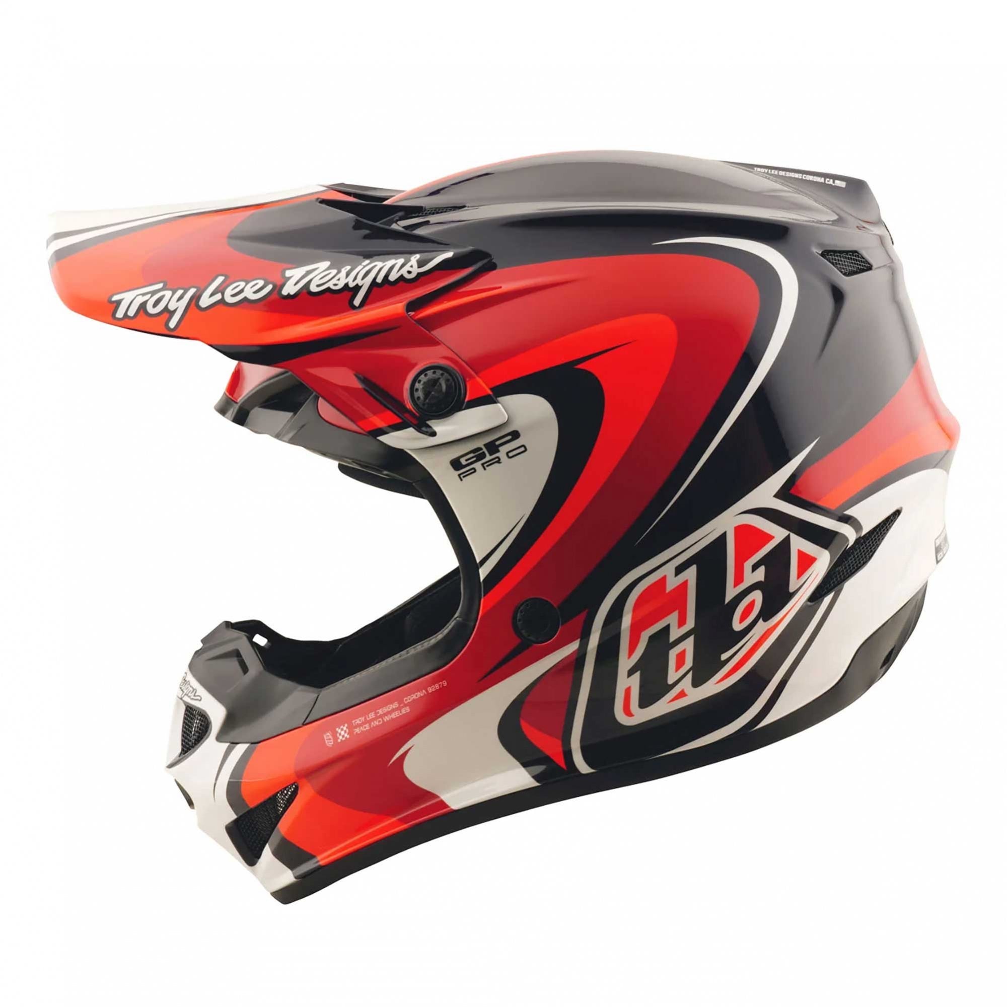 Troy Lee Motocross Youth Helmet - GP Pro MIPS CROSSOVER (Black/White/Red)