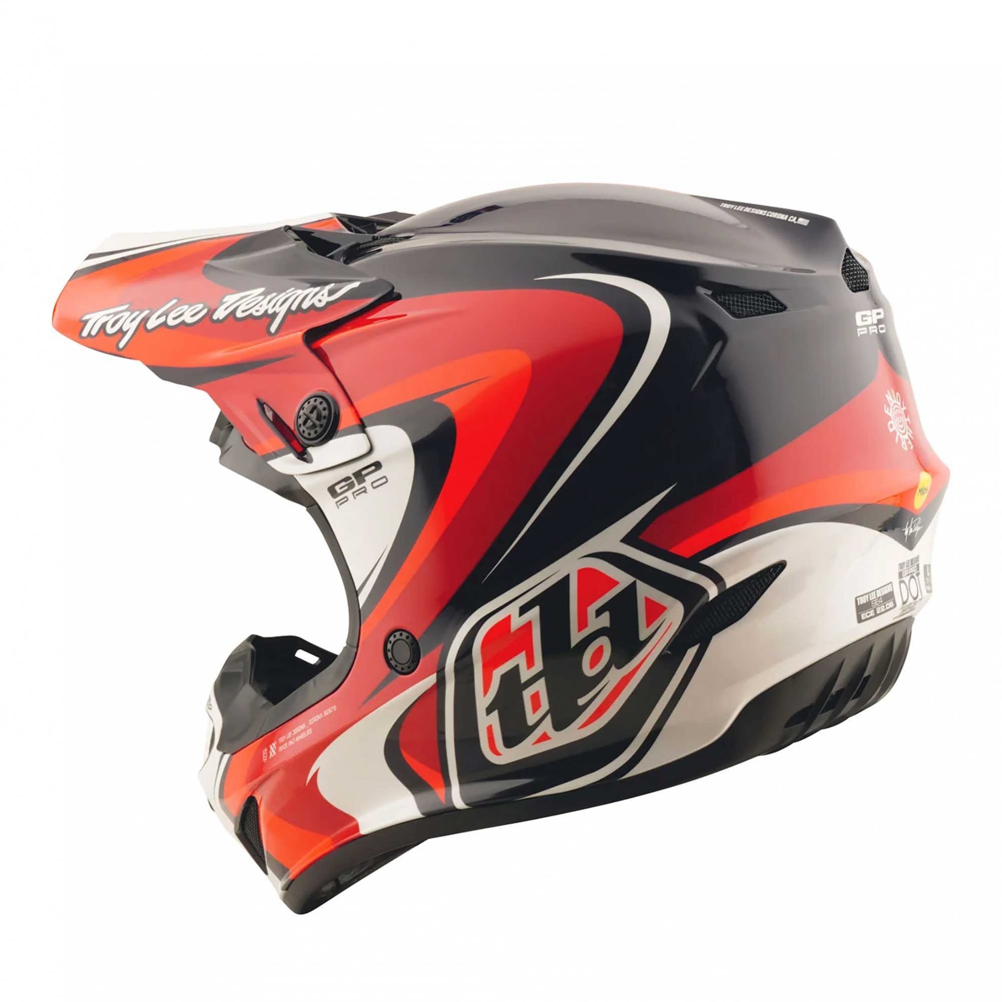 Troy Lee Motocross Youth Helmet - GP Pro MIPS CROSSOVER (Black/White/Red)
