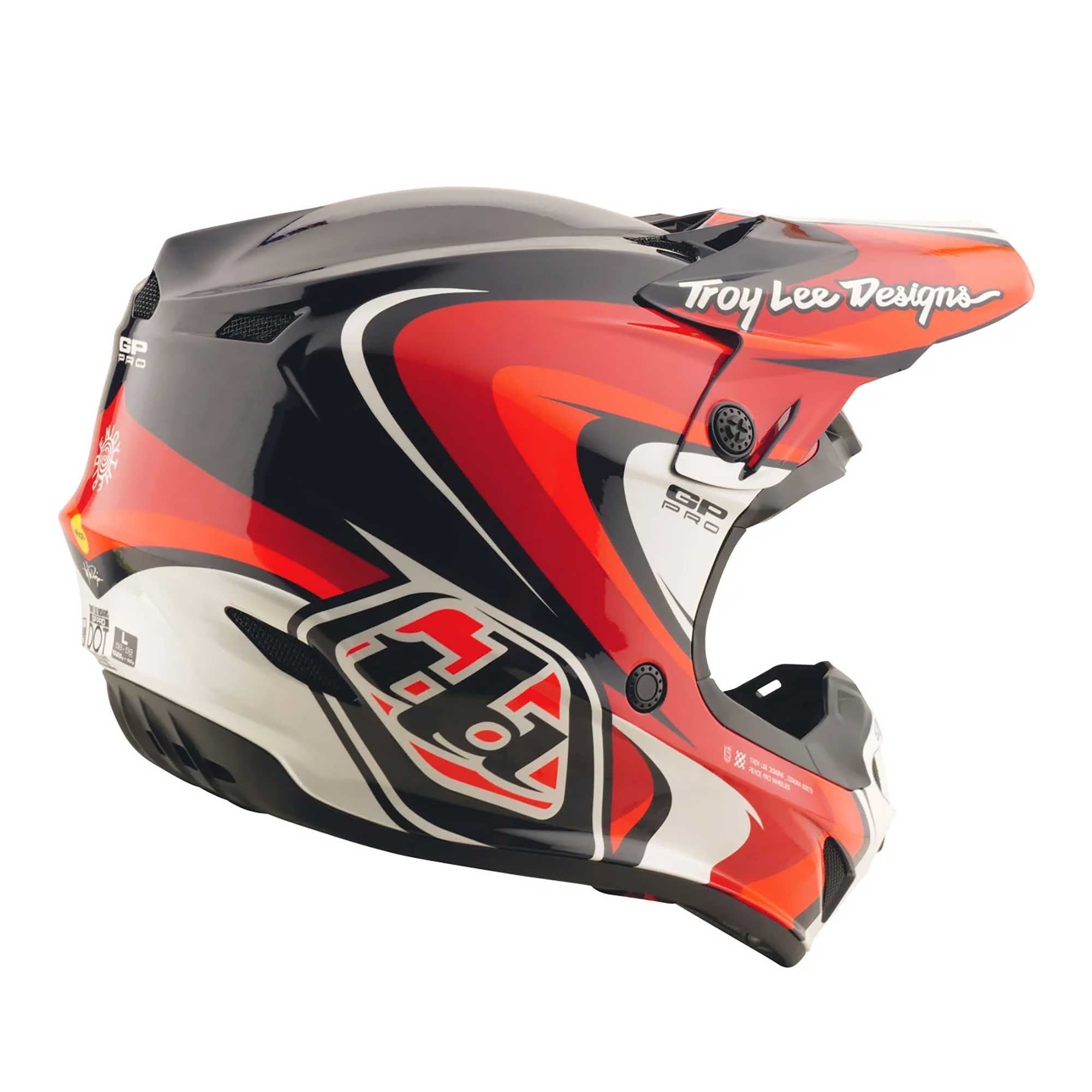 Troy Lee Motocross Youth Helmet - GP Pro MIPS CROSSOVER (Black/White/Red)