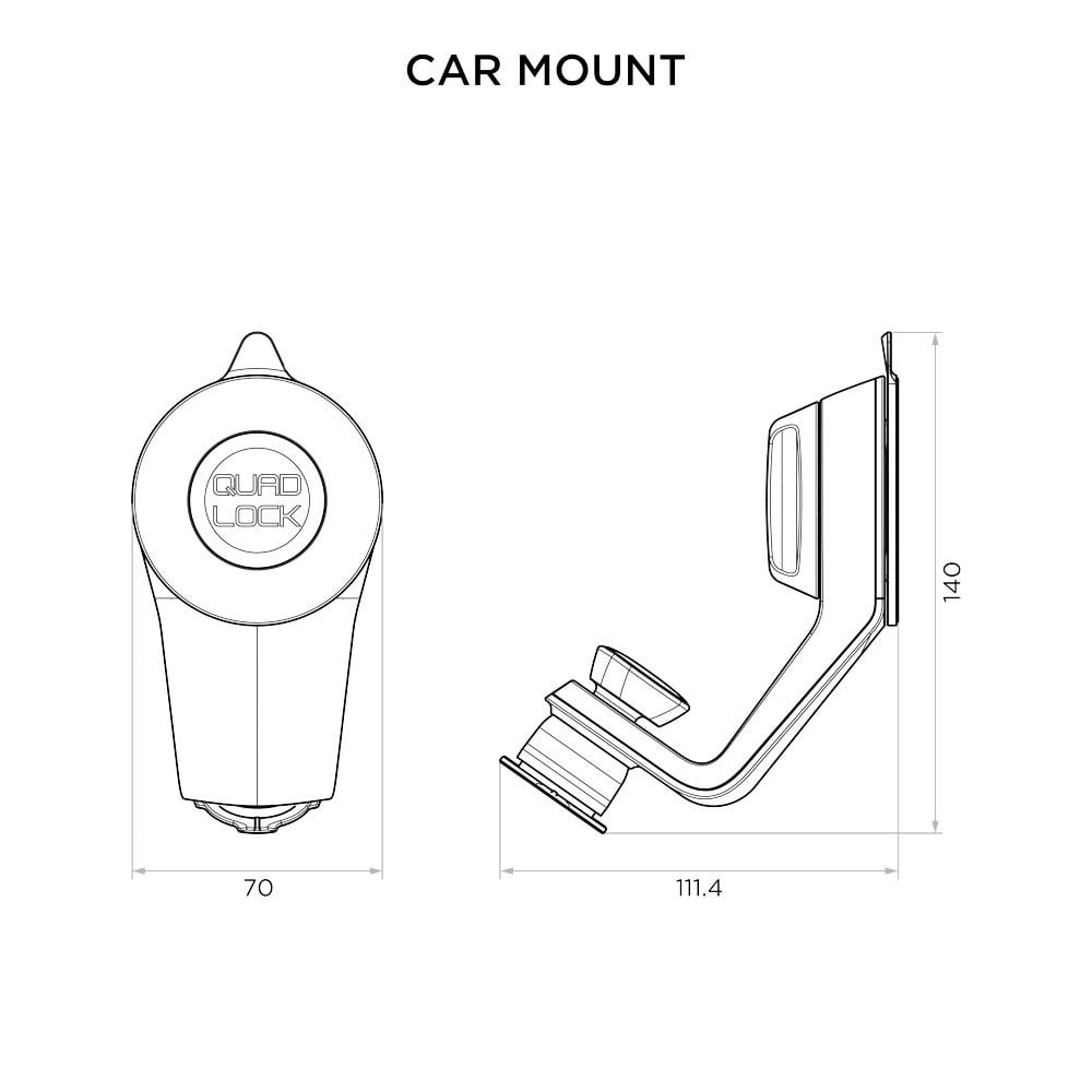 Quad Lock (Mount) - Car Suction Cup Mount (V5)