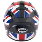 Vcan H128 Union Jack Motorcycle Helmet (Red/White/Blue)