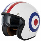 Vcan H589 Classic Roundel Open Face Helmet (White/Blue/Red)