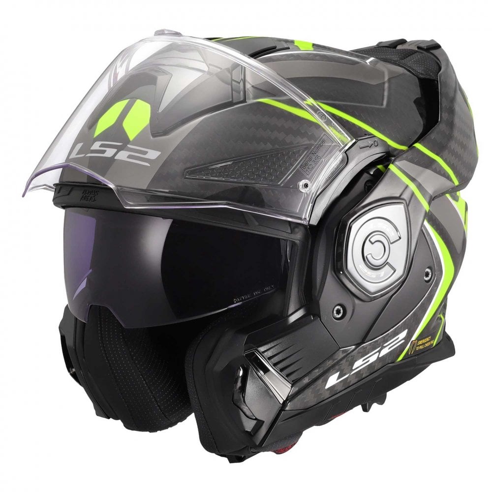 LS2 Motorcycle Touring Flip Over Helmet - FF901 Advant X - C Future (Hi Vis Yellow)
