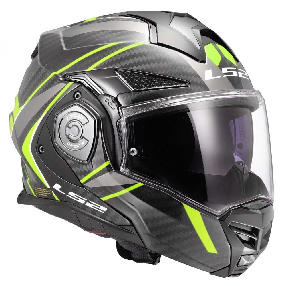 LS2 Motorcycle Touring Flip Over Helmet - FF901 Advant X - C Future (Hi Vis Yellow)