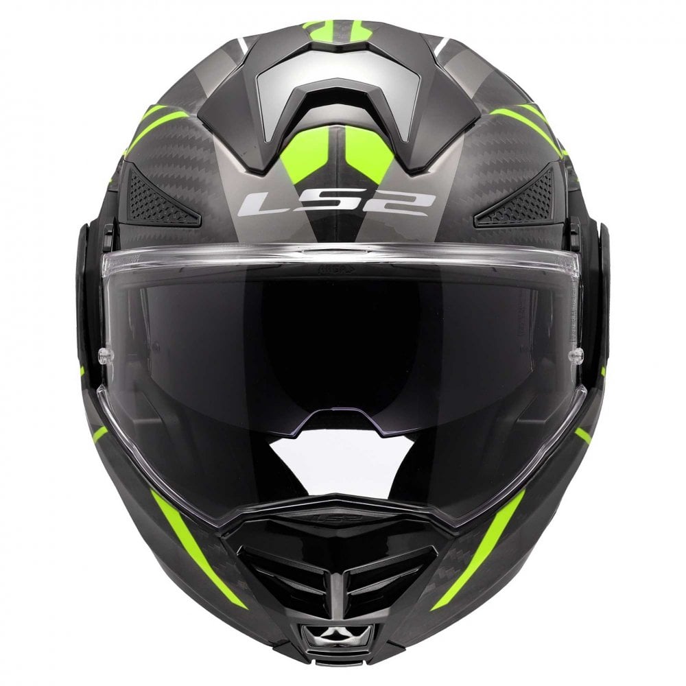 LS2 Motorcycle Touring Flip Over Helmet - FF901 Advant X - C Future (Hi Vis Yellow)
