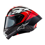 Alpinestars Supertech R10 ELEMENT Motorcycle Race Helmet (Black Carbon/Bright Red/White Gloss)
