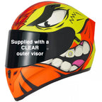 Vcan H128 Mohawk Motorcycle Helmet (Yellow/Orange)