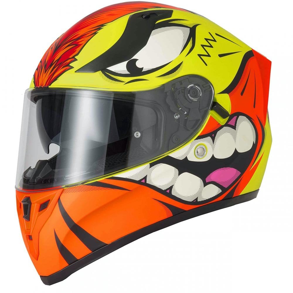 Vcan H128 Mohawk Motorcycle Helmet (Yellow/Orange)