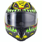 Vcan H128 Titan Motorcycle Helmet (Wild Yellow/Red)
