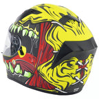 Vcan H128 Titan Motorcycle Helmet (Wild Yellow/Red)