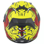 Vcan H128 Titan Motorcycle Helmet (Wild Yellow/Red)