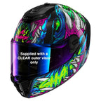 Shark (2025) Helmet - Spartan RS Shaytan - Purple/Green/Black (KGV)