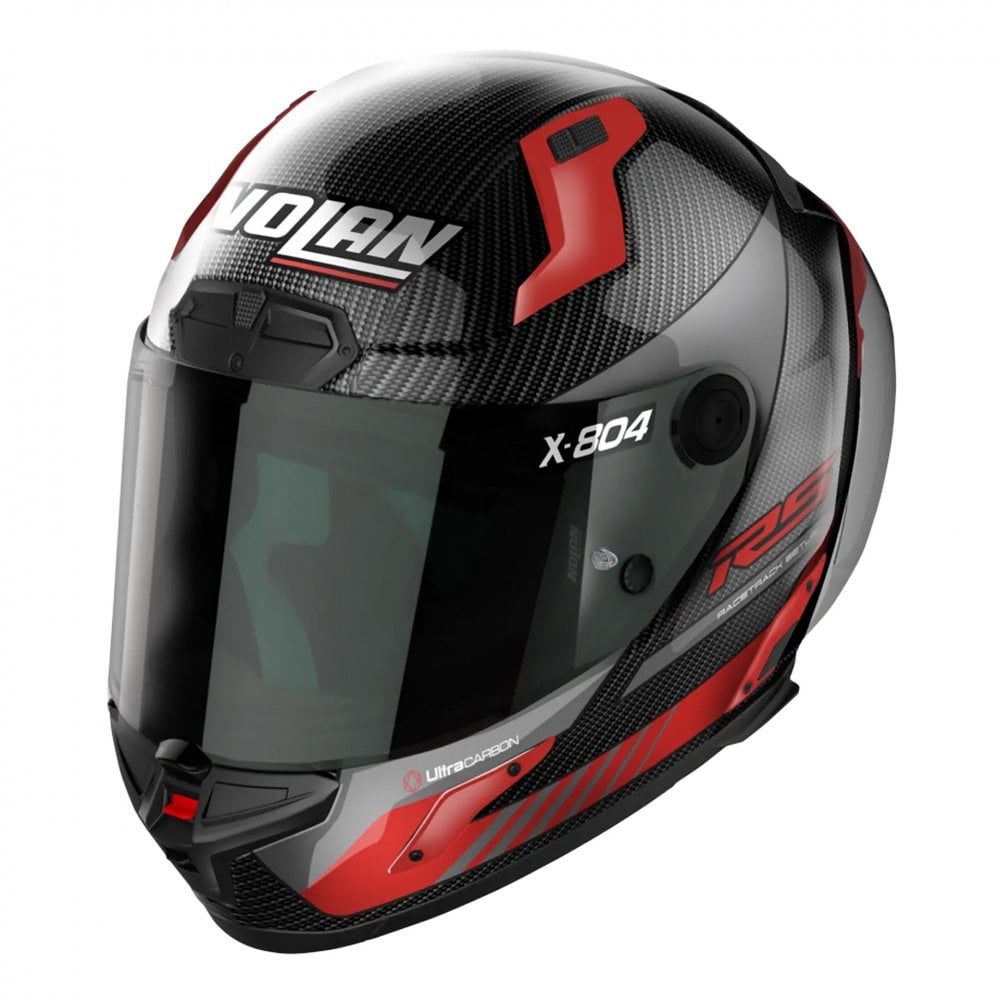 Nolan (SALE) Helmet - X-804 RS Hot Lap - Carbon (Red)