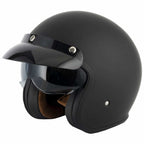 Vcan H589 Open Face Helmet inc Peak (Matte Black)