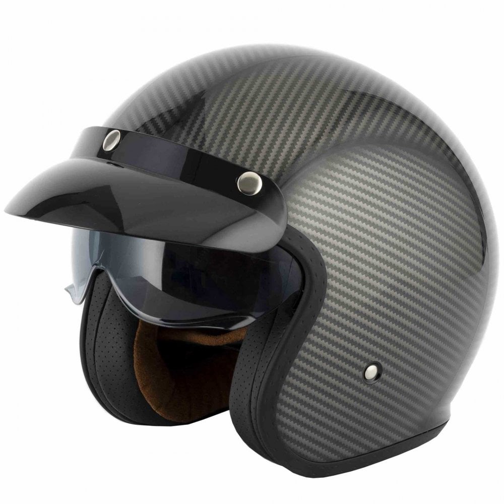 Vcan H589 Delta FCW Open Face Helmet inc Peak (Carbon)