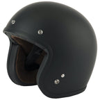 Vcan H541 Slim Plain Open Face Helmet inc Peak (Matte Black)