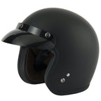 Vcan H541 Slim Plain Open Face Helmet inc Peak (Matte Black)