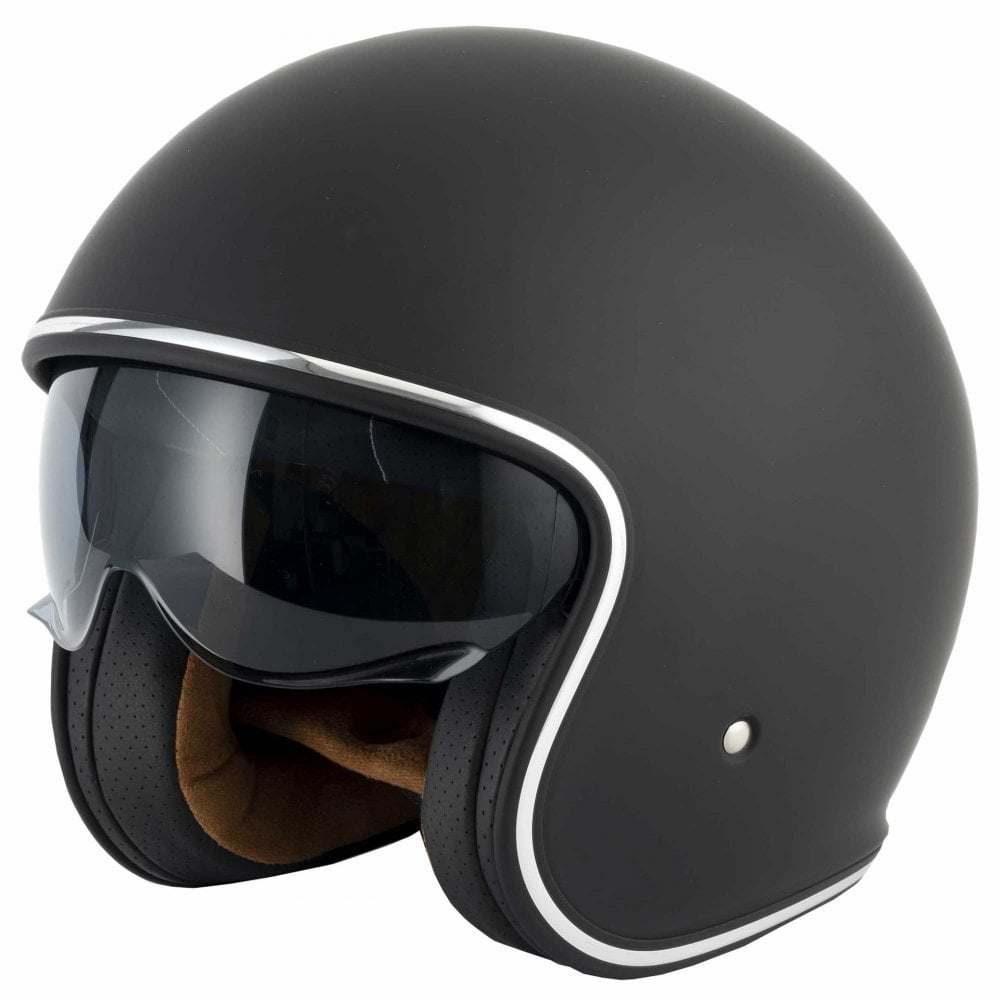 Vcan H589 Classic Open Face Helmet (Matte Black)