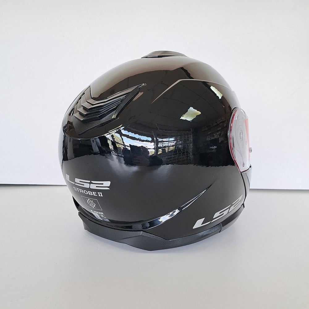 LS2 Motorcycle Flip Up Helmet - FF908 Strobe II (Gloss Black)