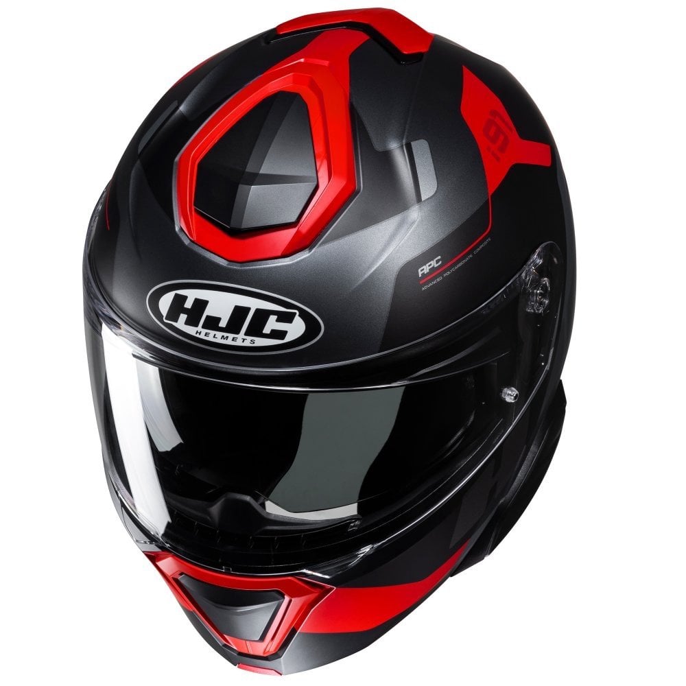 HJC Motorcycle Flip Up Helmet - I91 CARST (Black/Anthracite/Red)