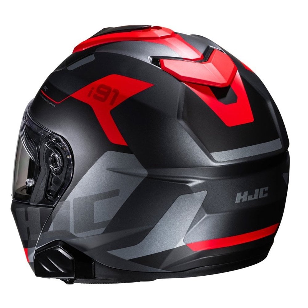 HJC Motorcycle Flip Up Helmet - I91 CARST (Black/Anthracite/Red)