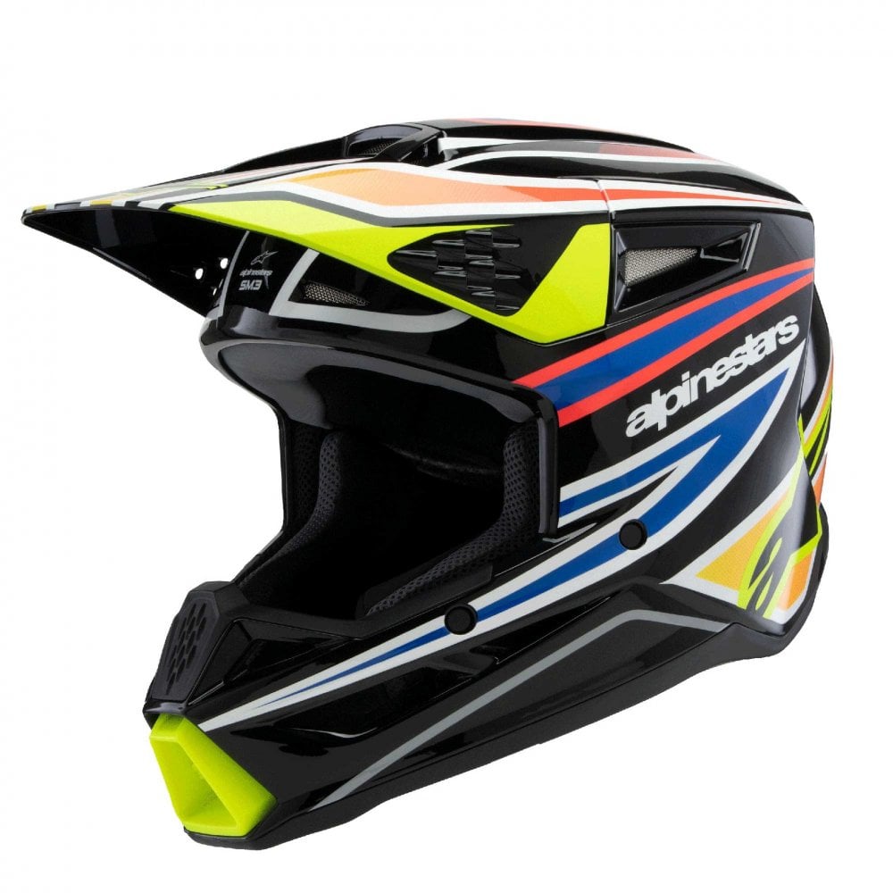Alpinestars (MX26) Youth Helmet - S-M3 WURX ECE06 (Black/Yellow Fluo/Blue/Red Gloss)
