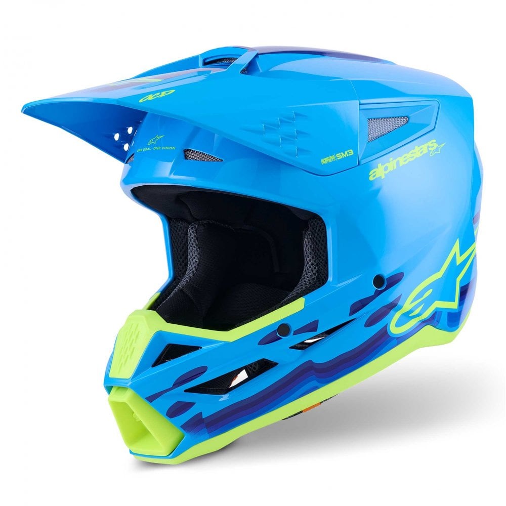Alpinestars (SALE) MX Helmet - S-M3 FORCE (Cyan Gloss)