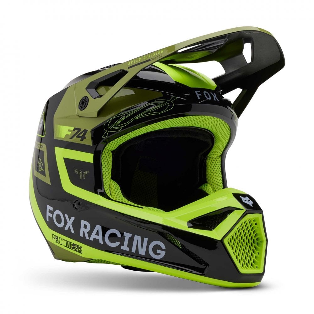 FOX Racing MX | Enduro Helmet - V1 RACE SPEC (Green/Fluo Yellow)
