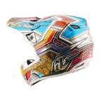 Troy Lee Motocross Helmet - SE5 Carbon MIPS - LOWRIDER (Silver/Blue/Pink)