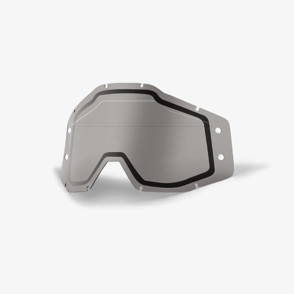 100% (Spares) Lens + Mud Flap/Strip - FORECAST Mk2 - Accuri-1/Racecraft-1/Strata-1 - Dual/Enduro Grey/Smoke Bumps