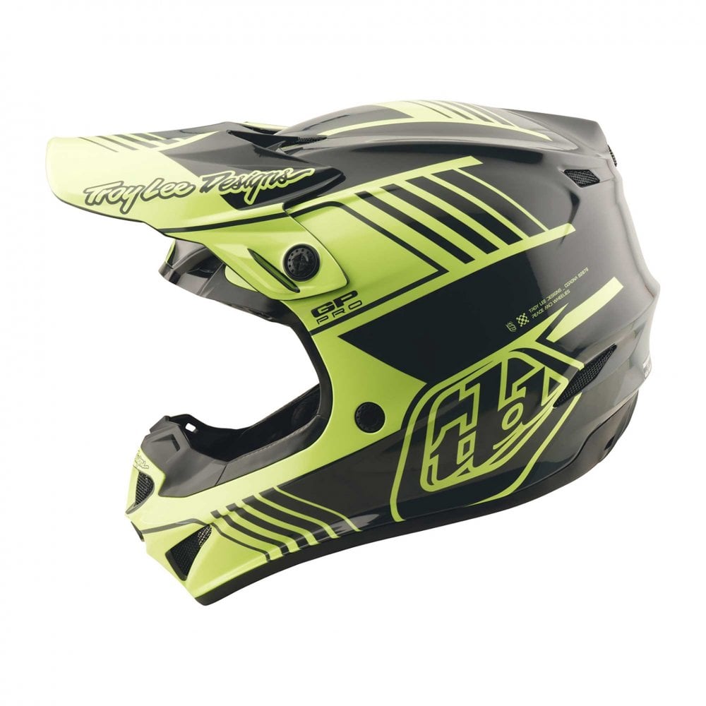 Troy Lee Motocross Helmet - GP Pro MIPS - SEGMENT (Glo Yellow/Black)