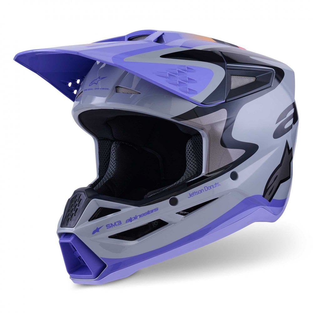 Alpinestars (MX26) MX Helmet - S-M3 JETTSON (Grey/Purple/Black Gloss)