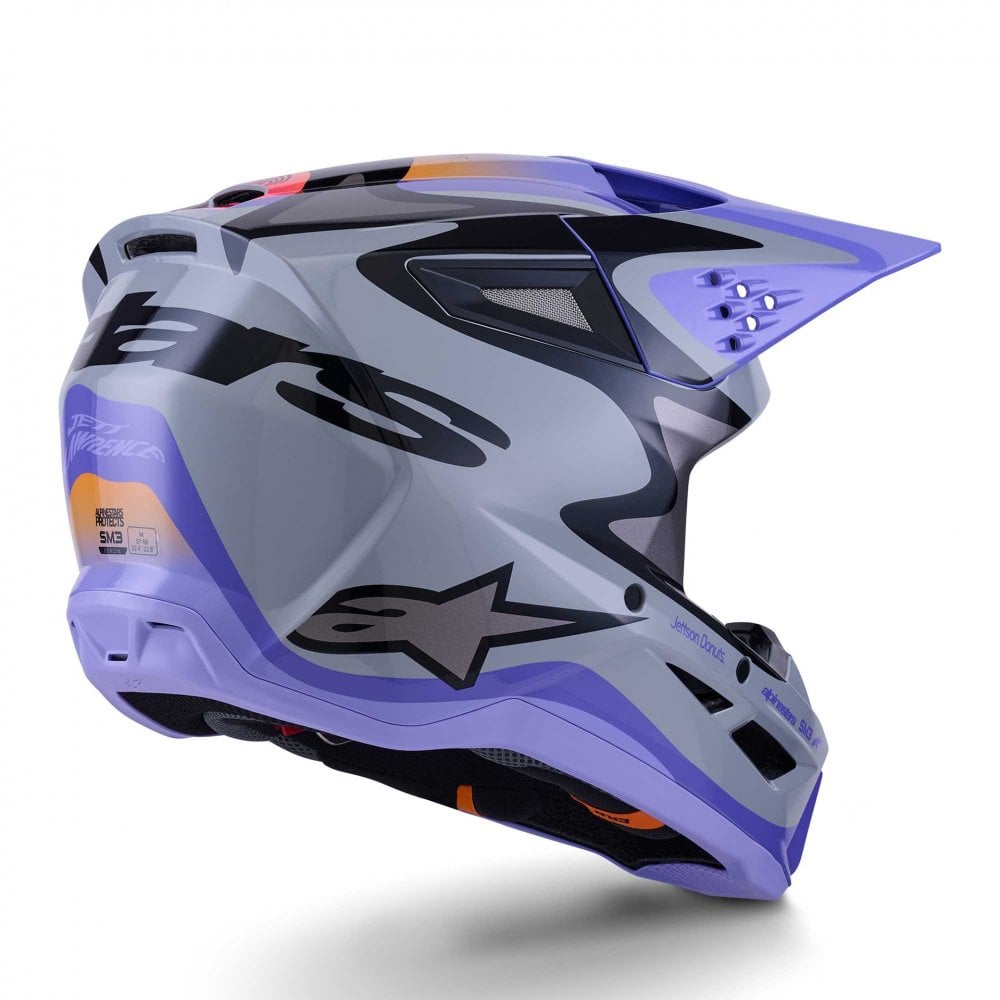 Alpinestars (MX26) MX Helmet - S-M3 JETTSON (Grey/Purple/Black Gloss)