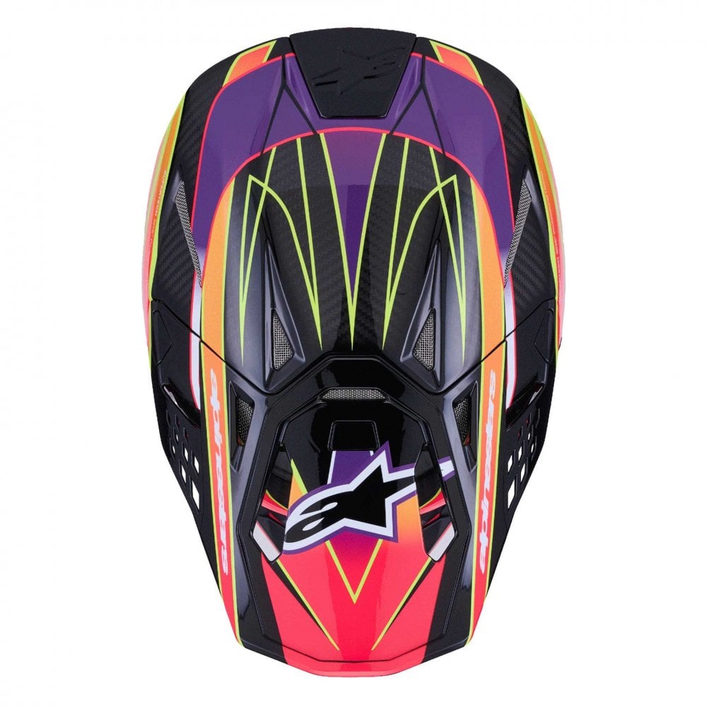 Alpinestars S-M10 MX Helmet - ERA (Pink/Violet/Yellow Fluo Gloss)