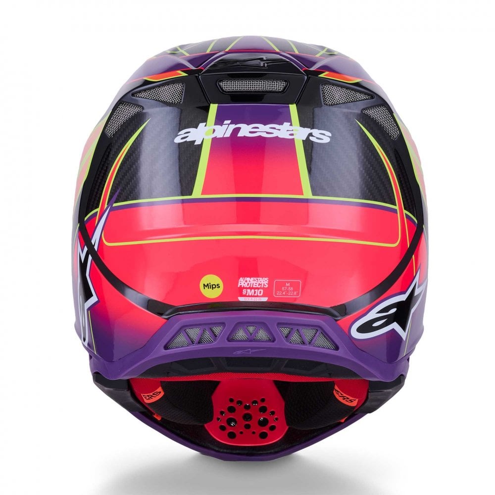 Alpinestars S-M10 MX Helmet - ERA (Pink/Violet/Yellow Fluo Gloss)