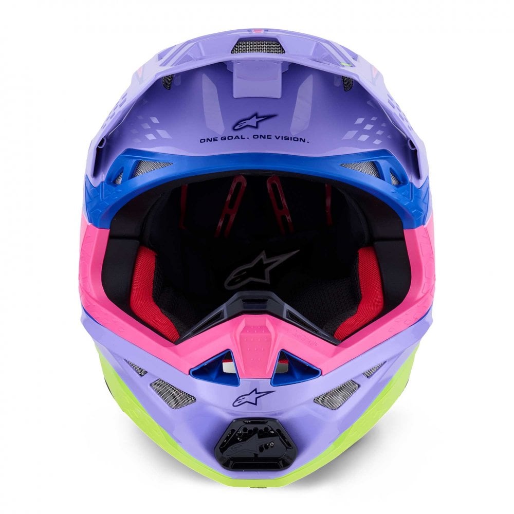 Alpinestars S-M10 MX Helmet - S-M10 Jett Lawrence R01 (Purple/Pink Fluo/Yellow Fluo Gloss)