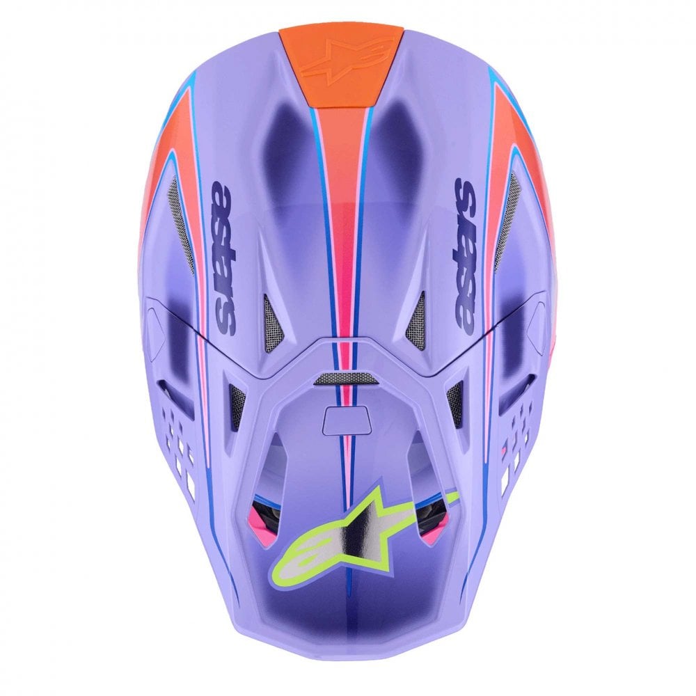 Alpinestars S-M10 MX Helmet - S-M10 Jett Lawrence R01 (Purple/Pink Fluo/Yellow Fluo Gloss)