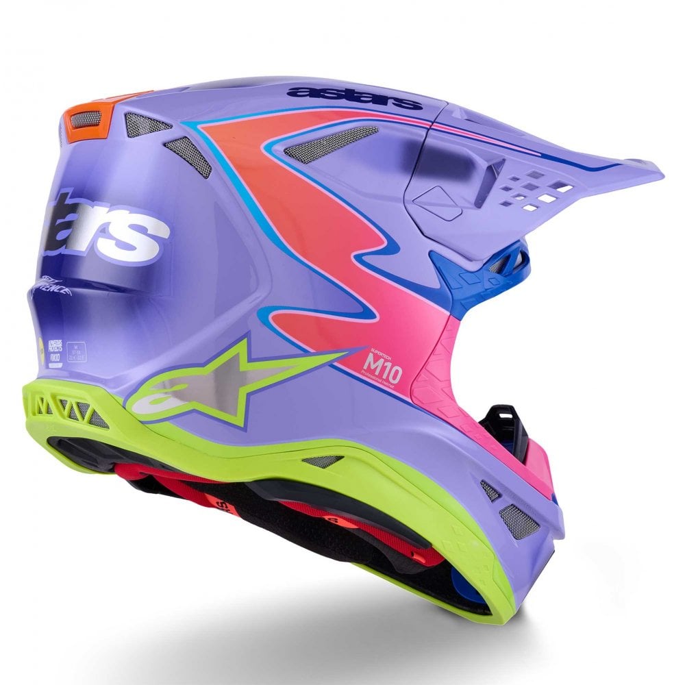 Alpinestars S-M10 MX Helmet - S-M10 Jett Lawrence R01 (Purple/Pink Fluo/Yellow Fluo Gloss)
